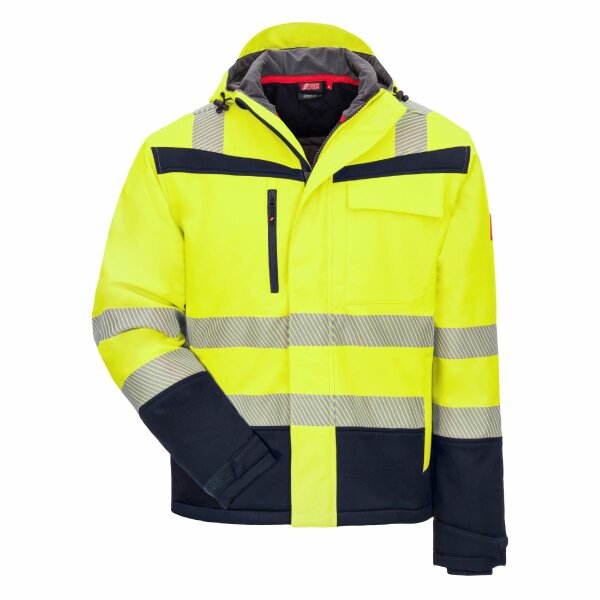 Nitras Motion Tex VIZ Plus - Warnschutz-Winter-Softshelljacke Kids neongelb/ marineblau #1